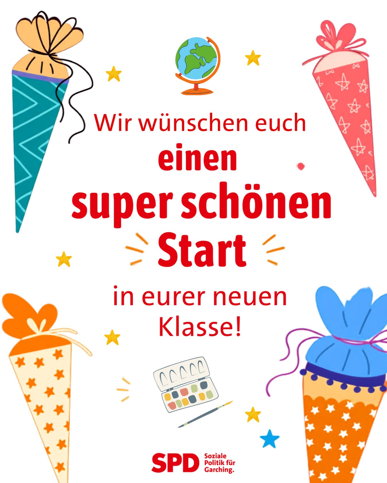 🎒Welch ein aufregender Tag für euch Erstklässlerinnen und Erstklässler 📚und eure Familien 🤩 Wir wünschen euch allen einen super schönen Start, dass Ihr euch schnell in der Klassengemeinschaft wohlfühlt und gemeinsam viele schöne Momente erleben werdet! #garching #hochbrück und all eure Schulen in #münchen oder #umland 🤩 die euch heute willkommen heißen 🌺